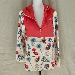 The North Face Fanorak Jacket Size S Printed Coral White Anorak